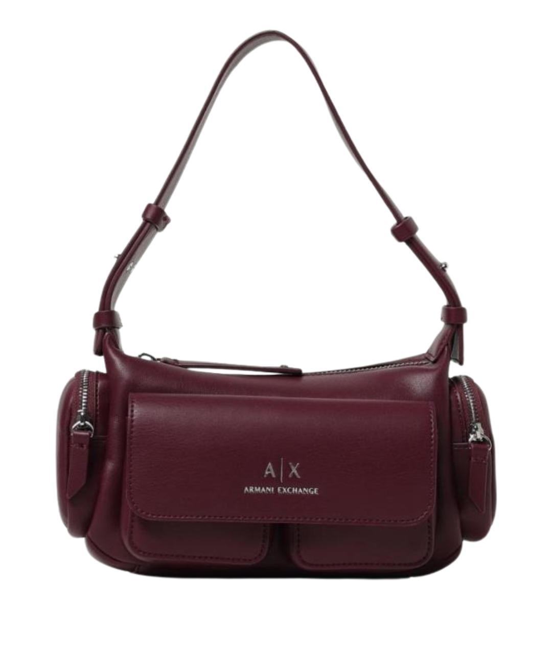 ARMANI EXCHANGE Бордовая сумка через плечо из искусственной кожи, фото 1