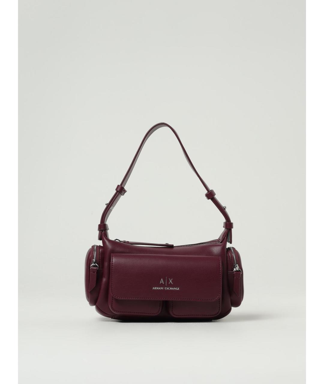 ARMANI EXCHANGE Бордовая сумка через плечо из искусственной кожи, фото 4