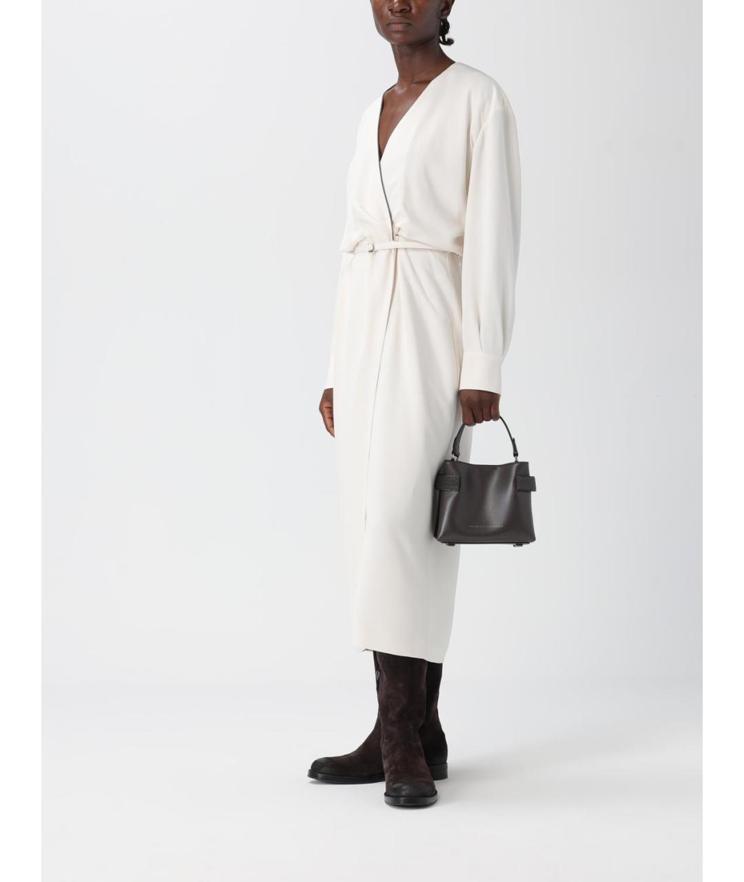 BRUNELLO CUCINELLI Коричневая кожаная сумка тоут, фото 2