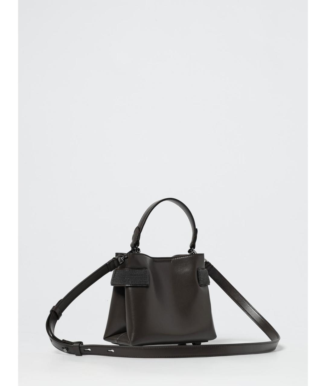 BRUNELLO CUCINELLI Коричневая кожаная сумка тоут, фото 3