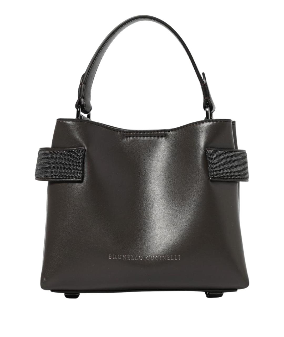 BRUNELLO CUCINELLI Коричневая кожаная сумка тоут, фото 1