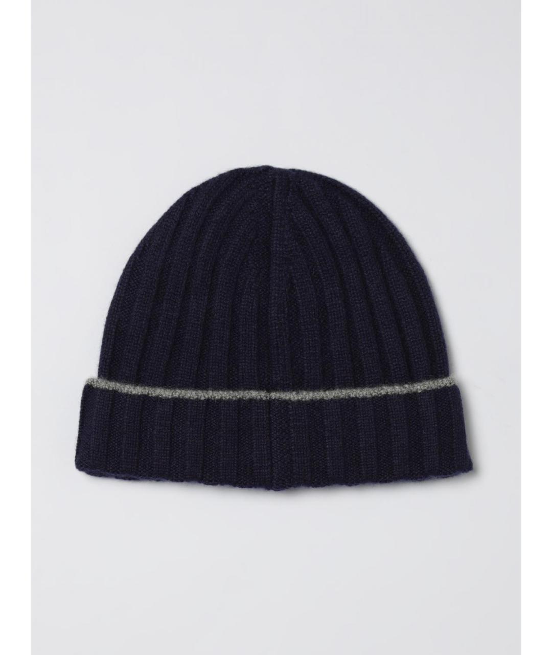 BRUNELLO CUCINELLI Синяя кашемировая шапка, фото 2