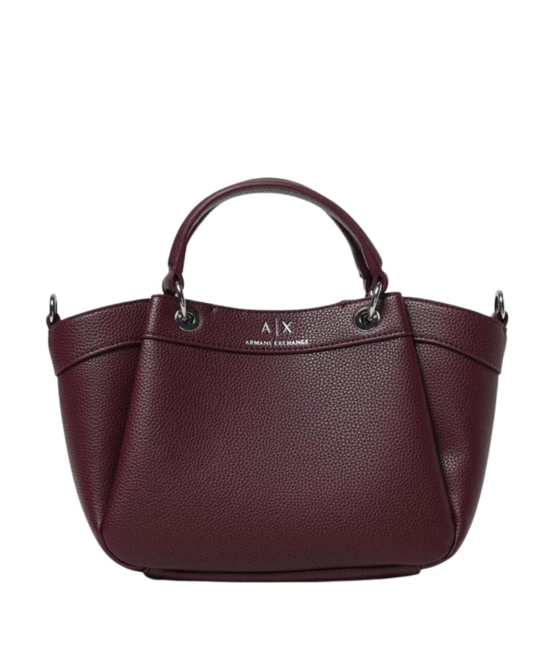 ARMANI EXCHANGE Бордовая сумка тоут из искусственной кожи, фото 1