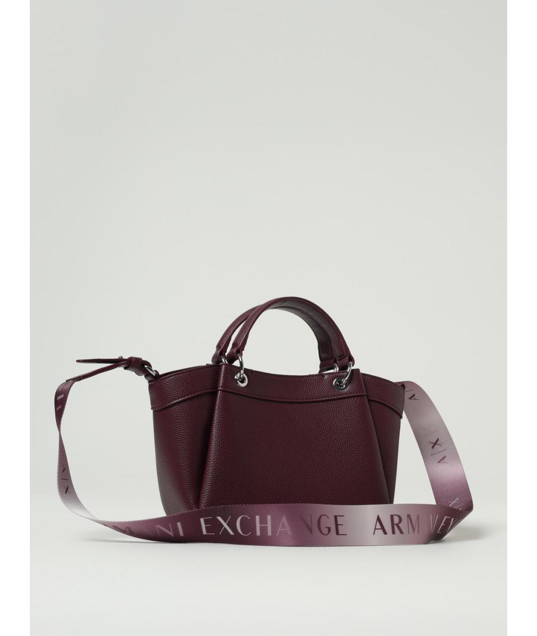 ARMANI EXCHANGE Бордовая сумка тоут из искусственной кожи, фото 2