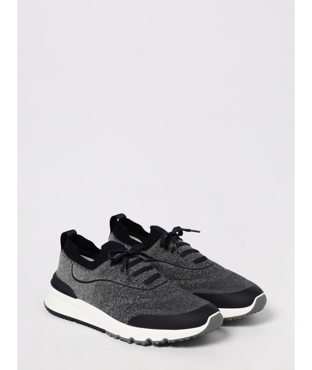 BRUNELLO CUCINELLI Мульти текстильные низкие кроссовки / кеды, фото 2