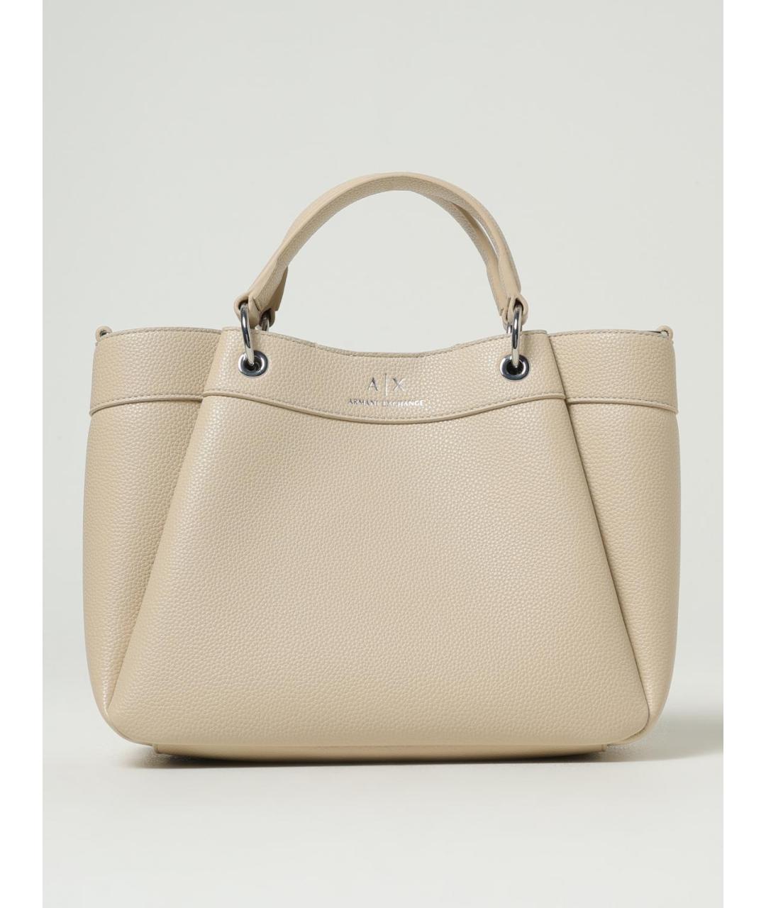 ARMANI EXCHANGE Бежевая сумка тоут из искусственной кожи, фото 4