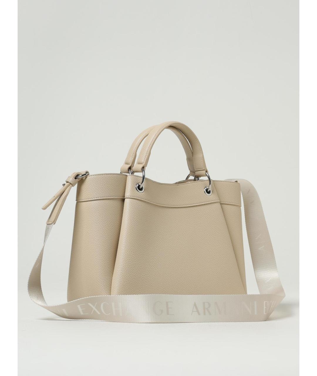 ARMANI EXCHANGE Бежевая сумка тоут из искусственной кожи, фото 2