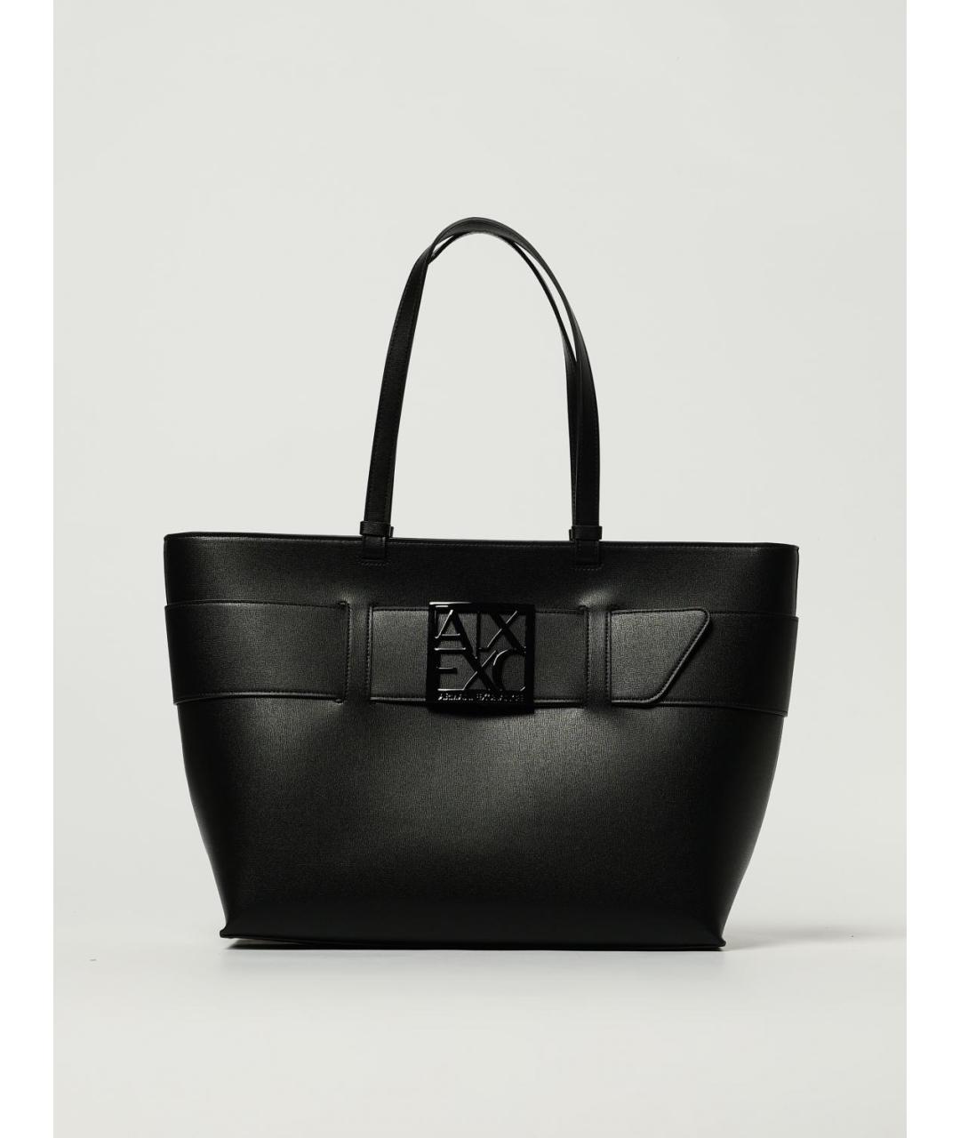 ARMANI EXCHANGE Черная сумка тоут из искусственной кожи, фото 4