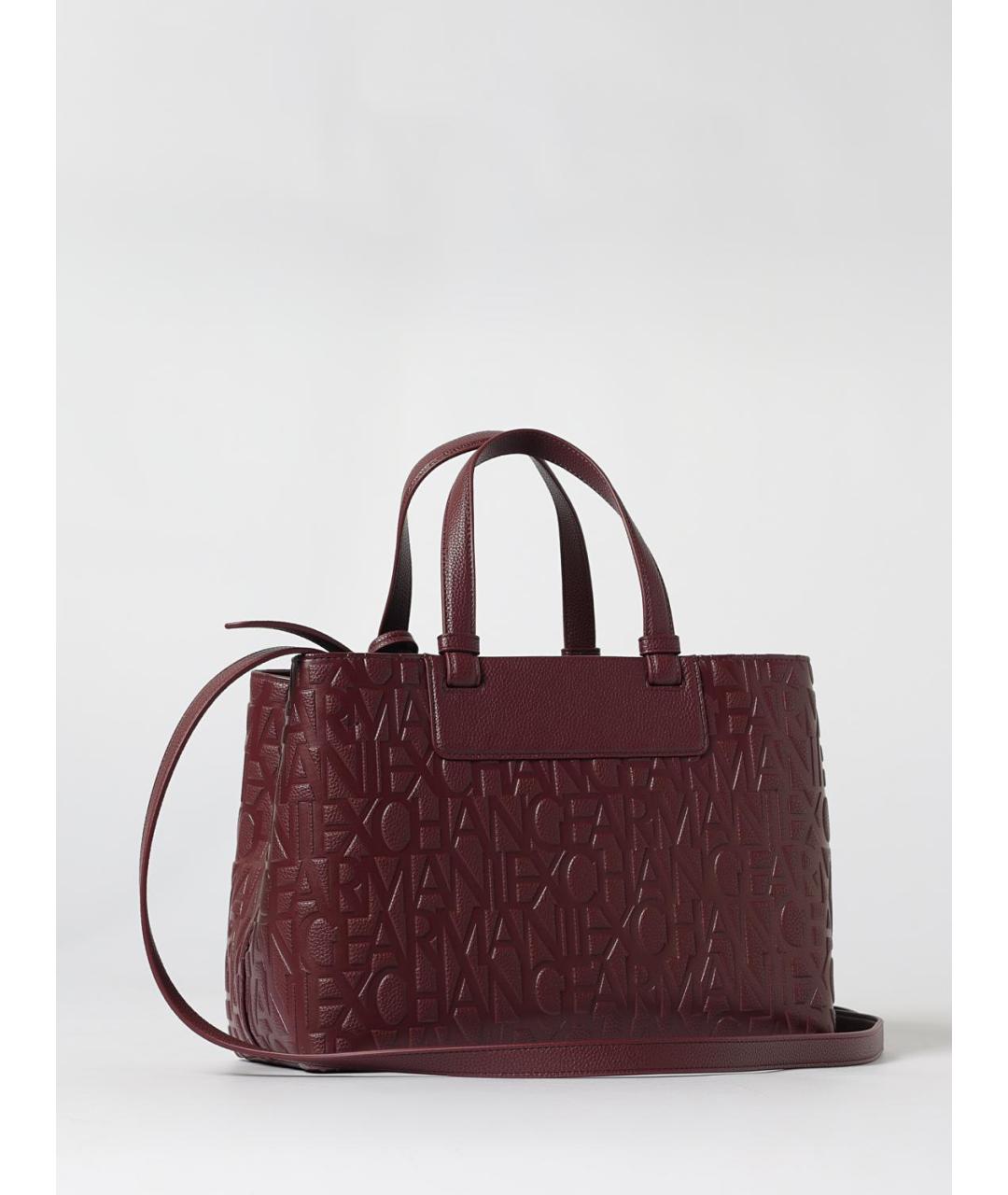 ARMANI EXCHANGE Бордовая сумка тоут из искусственной кожи, фото 2