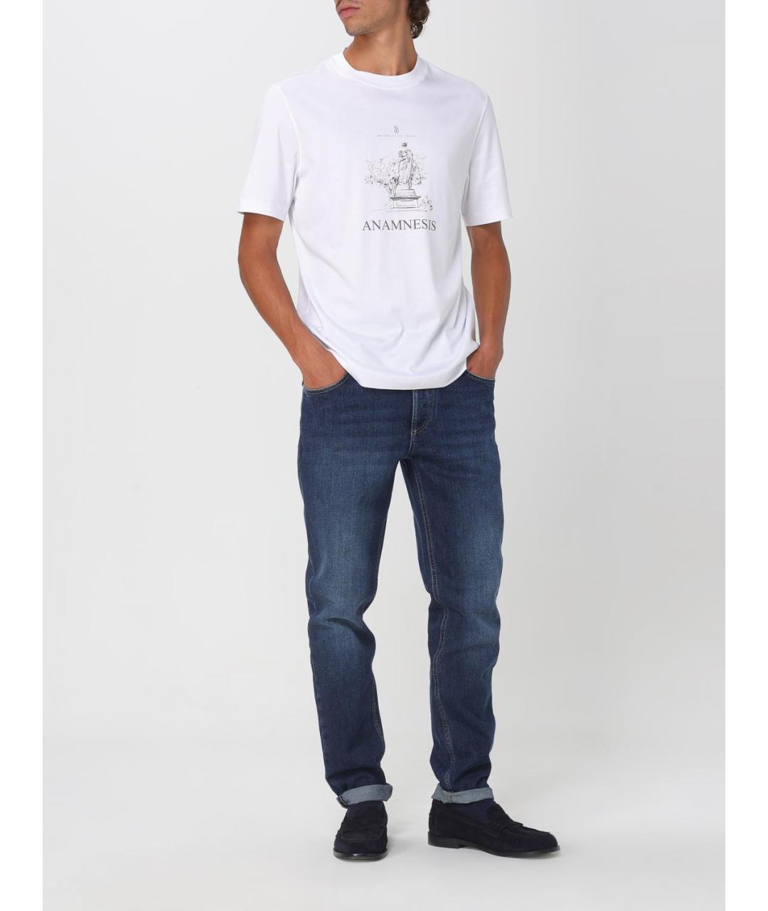 BRUNELLO CUCINELLI Синие хлопковые джинсы скинни, фото 2