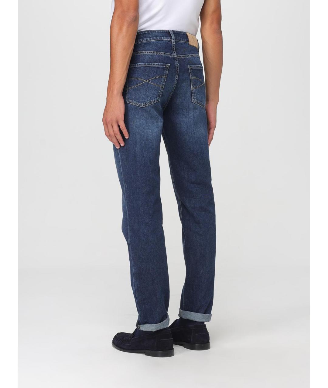 BRUNELLO CUCINELLI Синие хлопковые джинсы скинни, фото 3