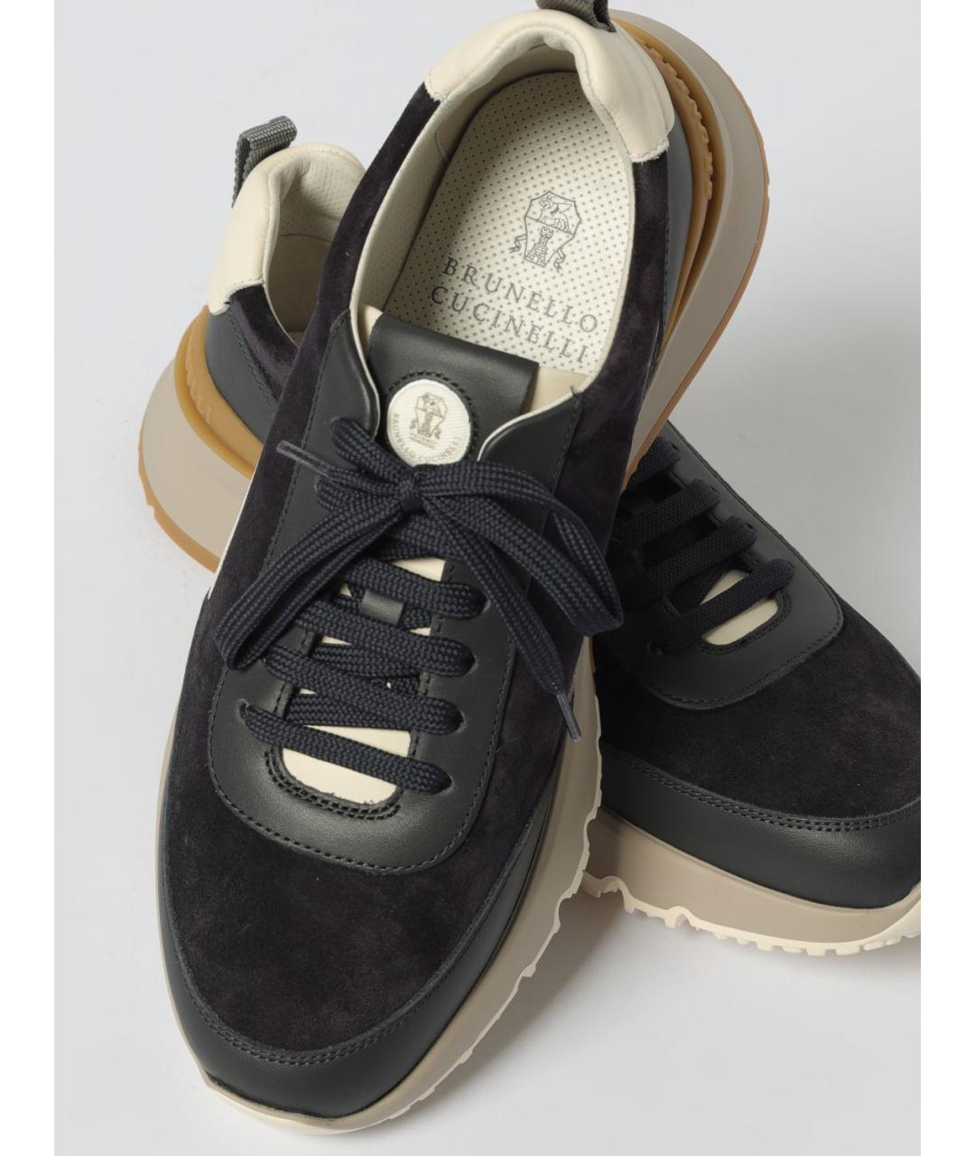 BRUNELLO CUCINELLI Мульти замшевые низкие кроссовки / кеды, фото 4