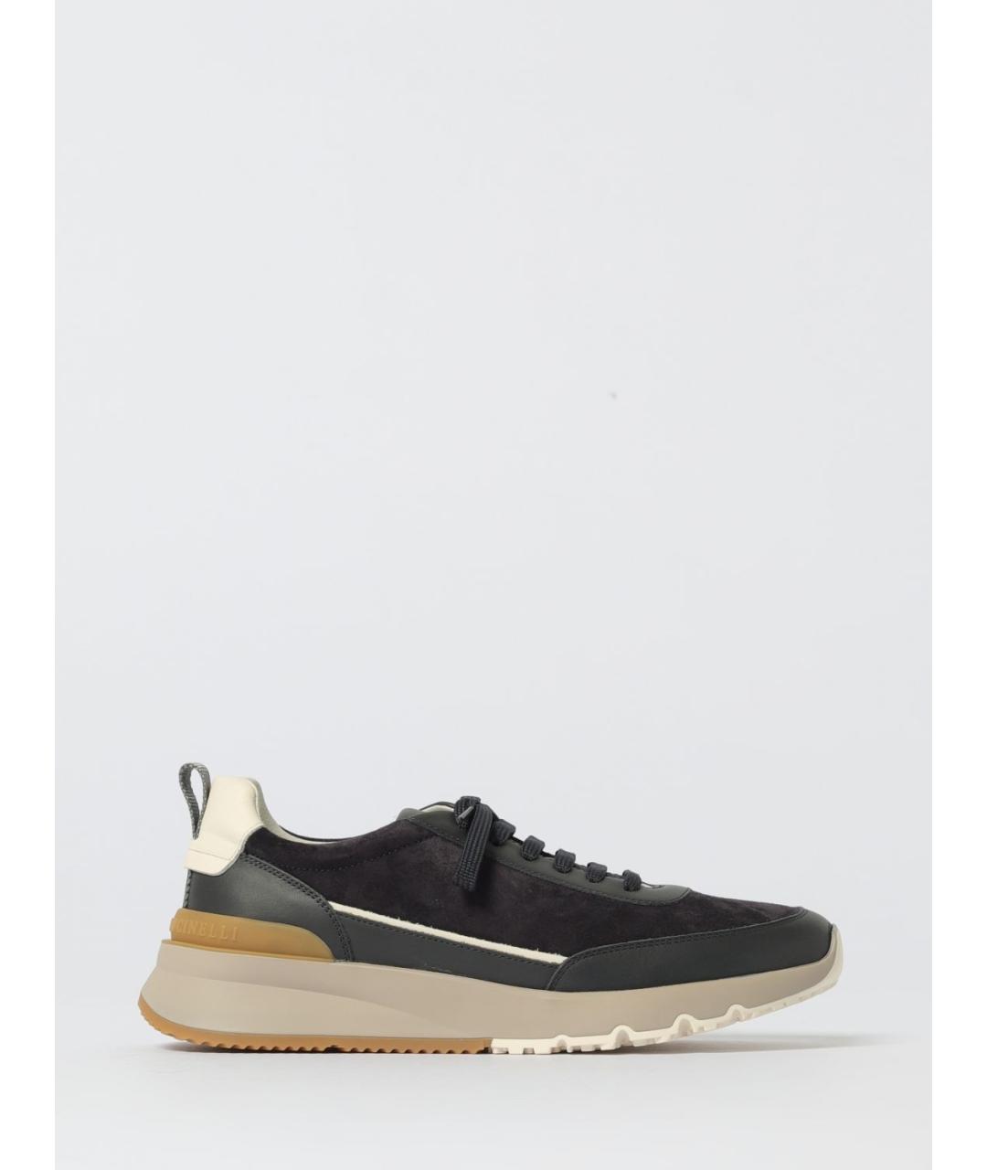 BRUNELLO CUCINELLI Мульти замшевые низкие кроссовки / кеды, фото 5