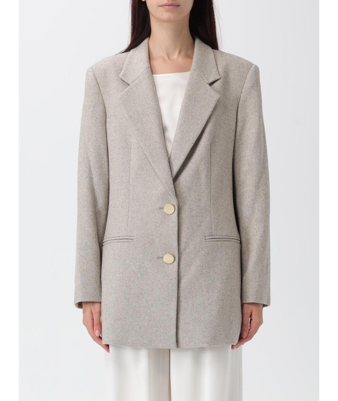 ARMANI EXCHANGE Бежевый шерстяной жакет/пиджак, фото 2