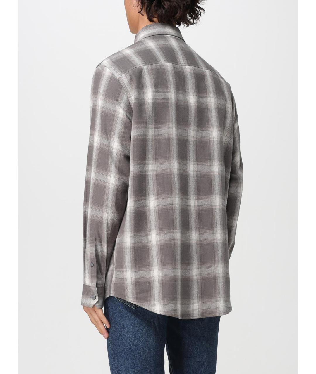 ARMANI EXCHANGE Серая хлопковая кэжуал рубашка, фото 2
