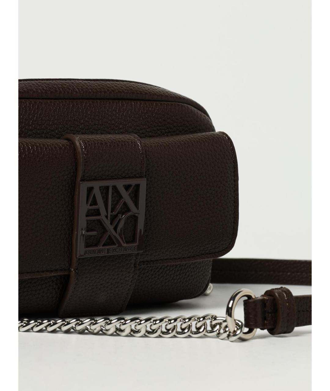 ARMANI EXCHANGE Коричневая сумка через плечо из искусственной кожи, фото 3