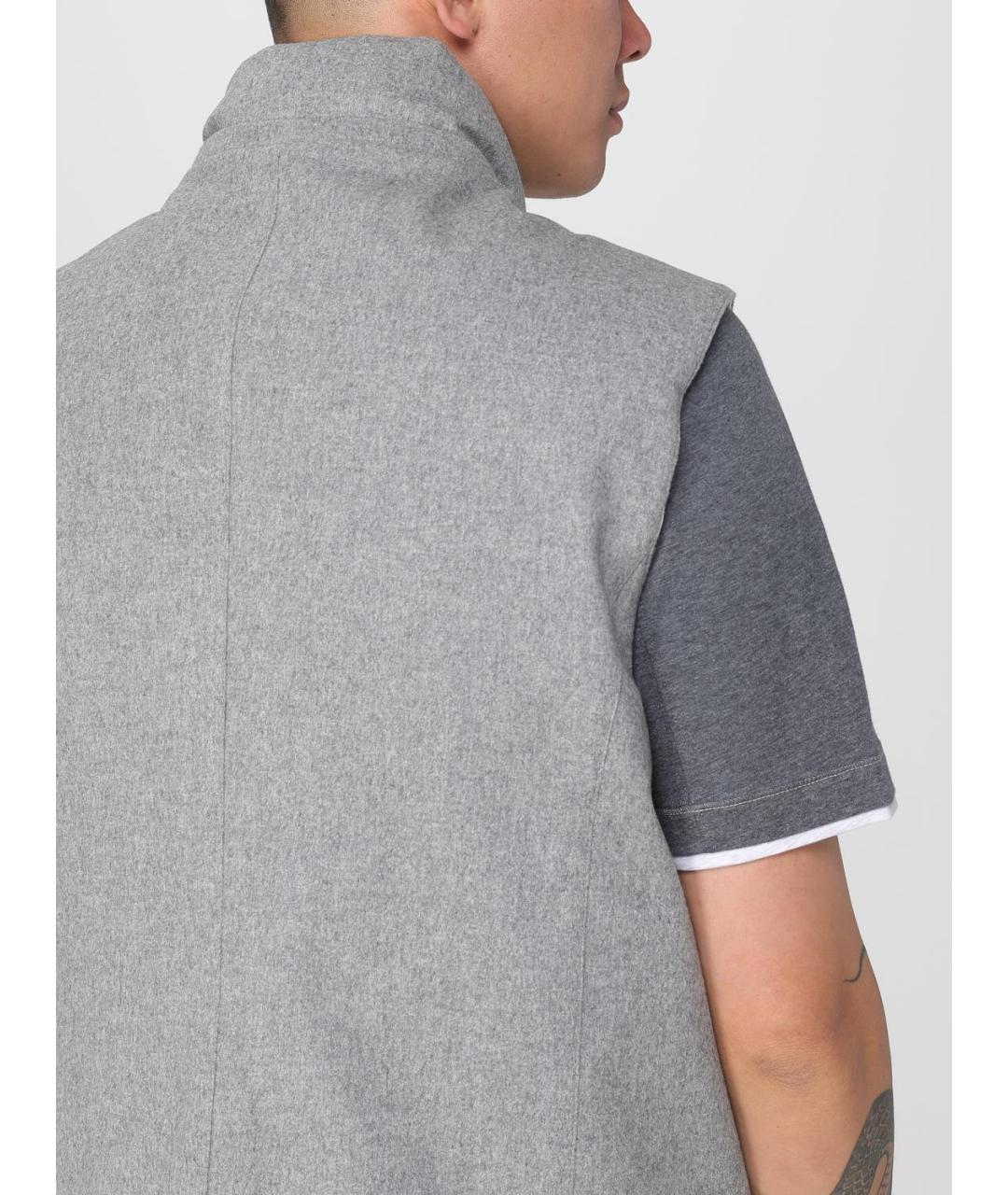 BRUNELLO CUCINELLI Серый шерстяной жилет, фото 6