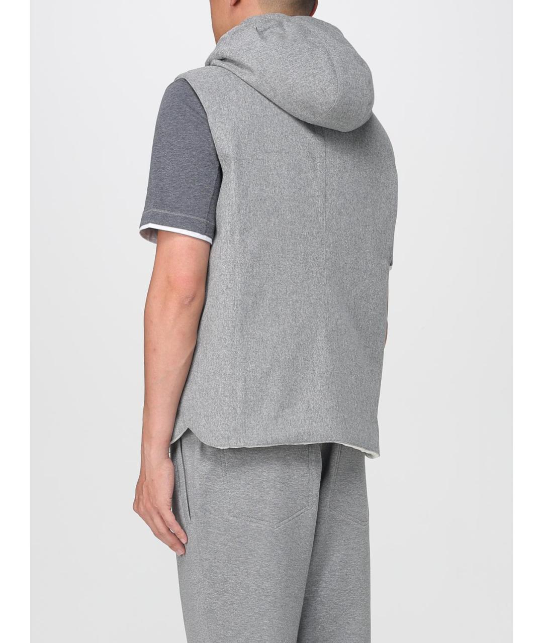 BRUNELLO CUCINELLI Серый шерстяной жилет, фото 4