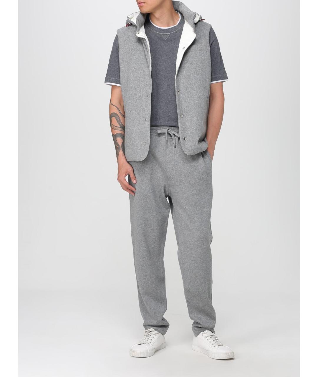 BRUNELLO CUCINELLI Серый шерстяной жилет, фото 3