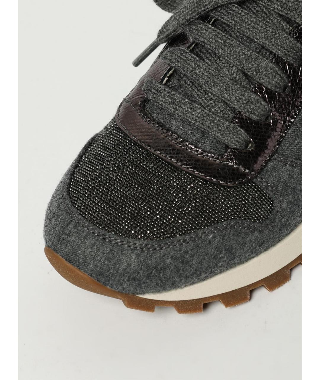 BRUNELLO CUCINELLI Серые текстильные кроссовки, фото 4