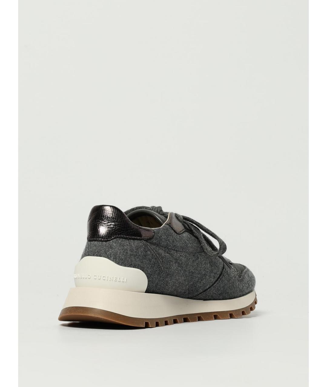 BRUNELLO CUCINELLI Серые текстильные кроссовки, фото 3