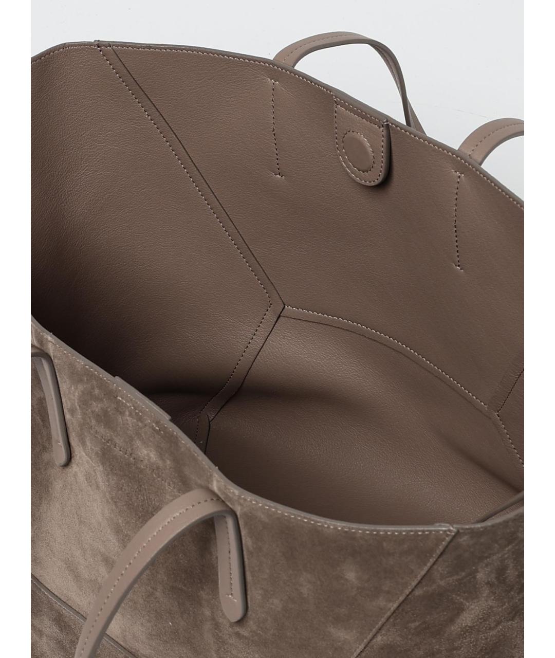 BRUNELLO CUCINELLI Серая замшевая сумка тоут, фото 5