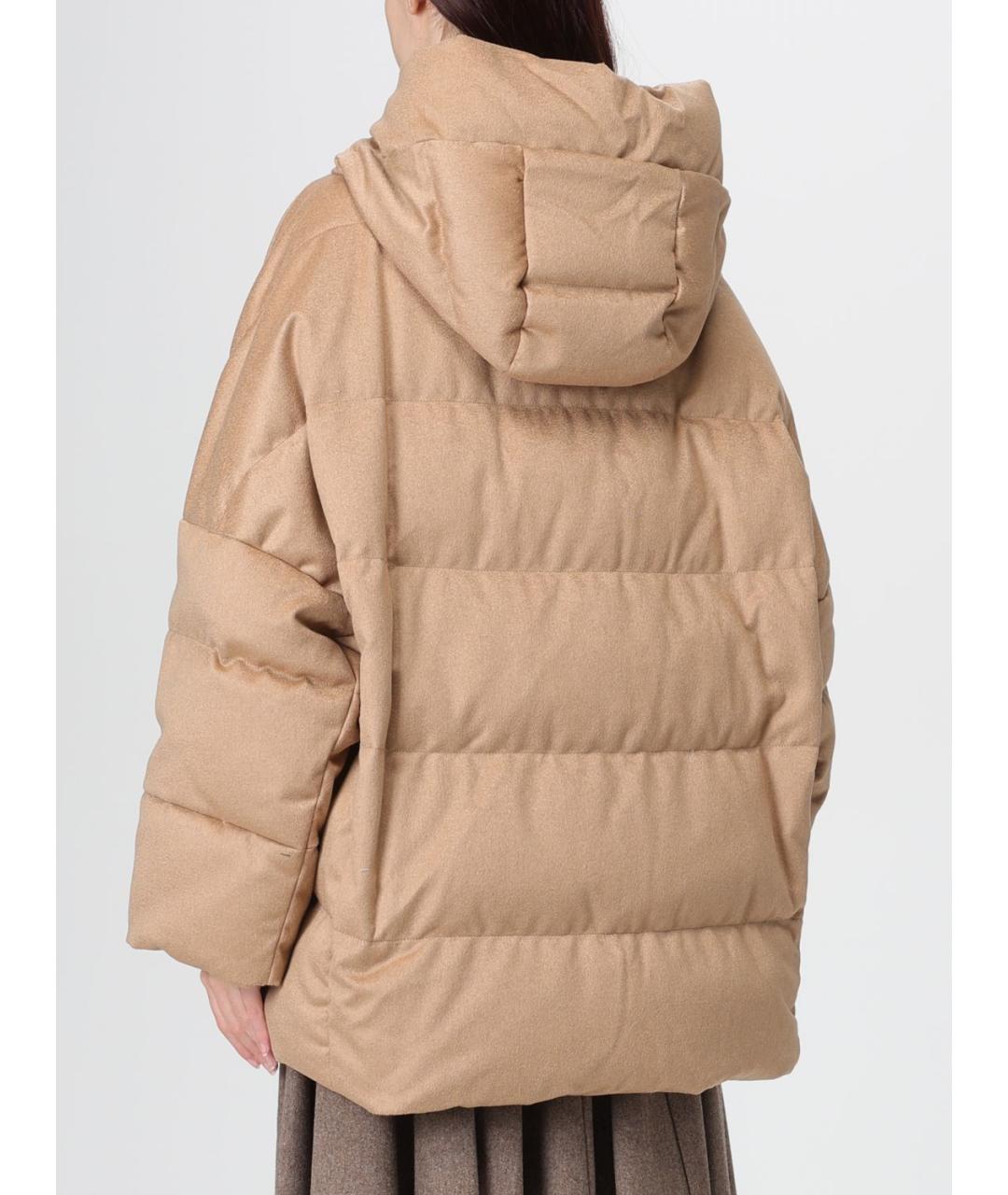 MAX MARA Бежевый полиэстеровый пуховик, фото 4
