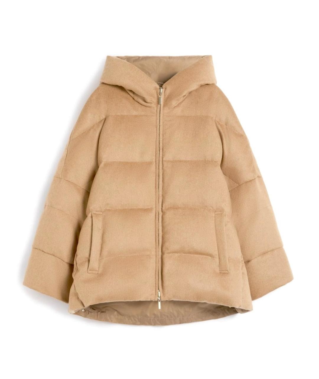 MAX MARA Бежевый полиэстеровый пуховик, фото 1