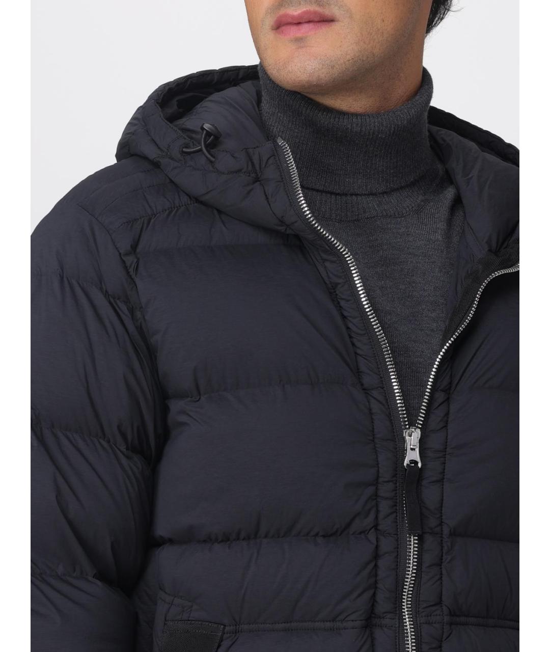 STONE ISLAND Черный синтетический пуховик, фото 6