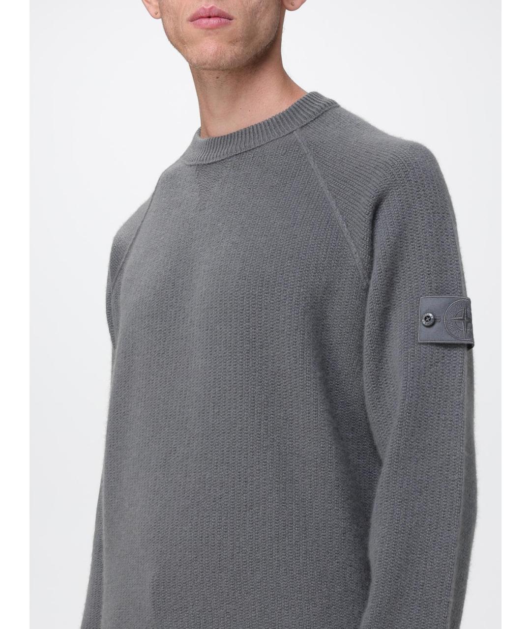 STONE ISLAND Серый кашемировый джемпер / свитер, фото 5
