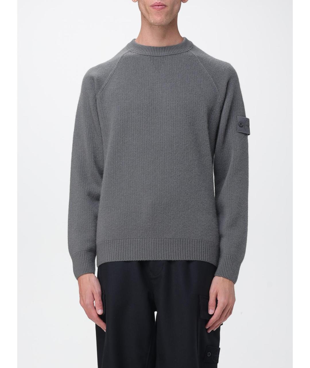 STONE ISLAND Серый кашемировый джемпер / свитер, фото 2