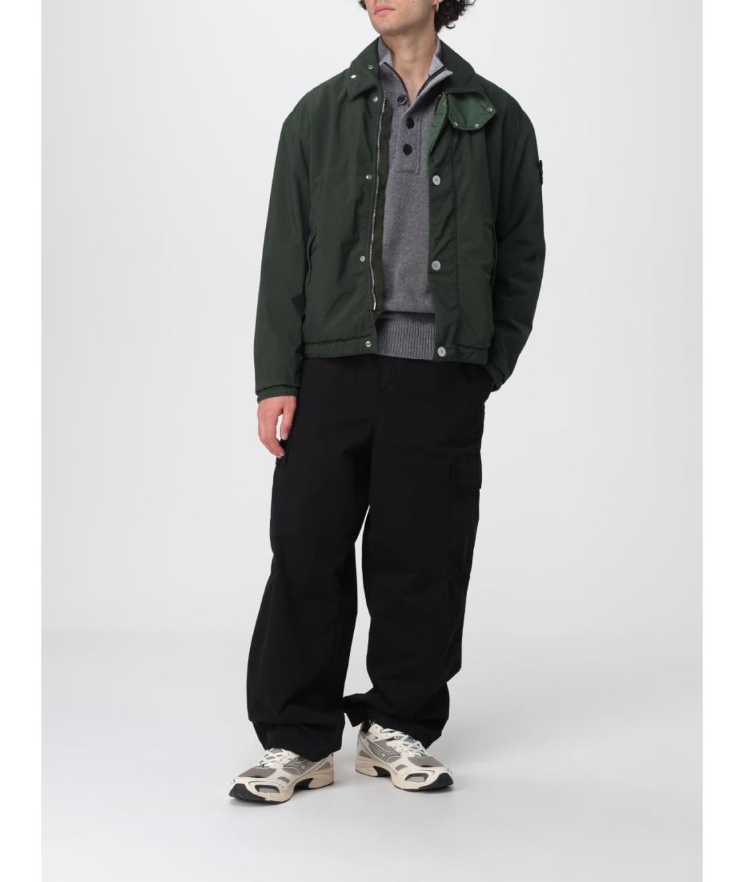 STONE ISLAND Зеленая полиэстеровая куртка, фото 3