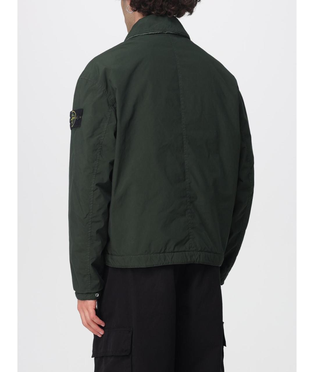 STONE ISLAND Зеленая полиэстеровая куртка, фото 4