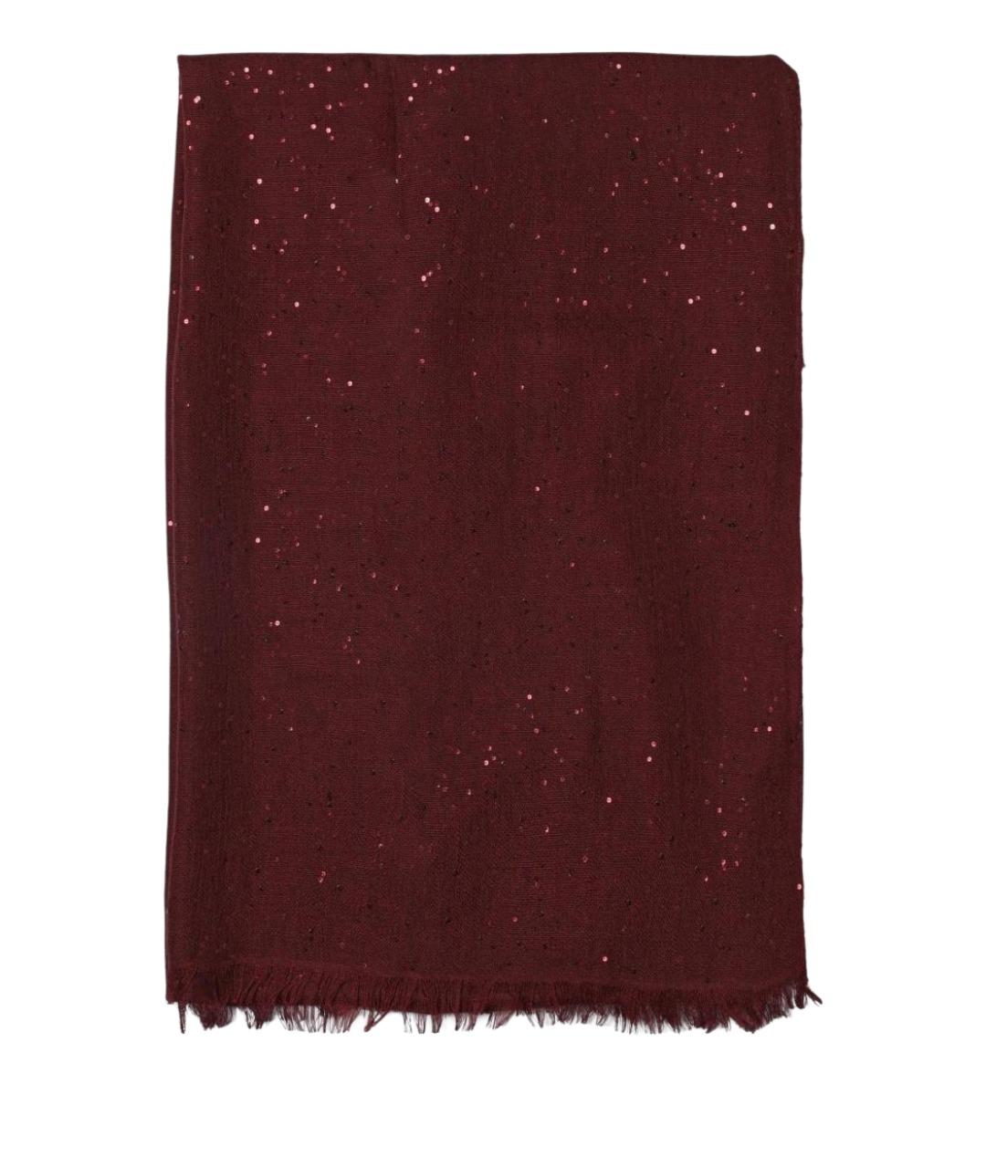BRUNELLO CUCINELLI Бордовый кашемировый шарф, фото 1