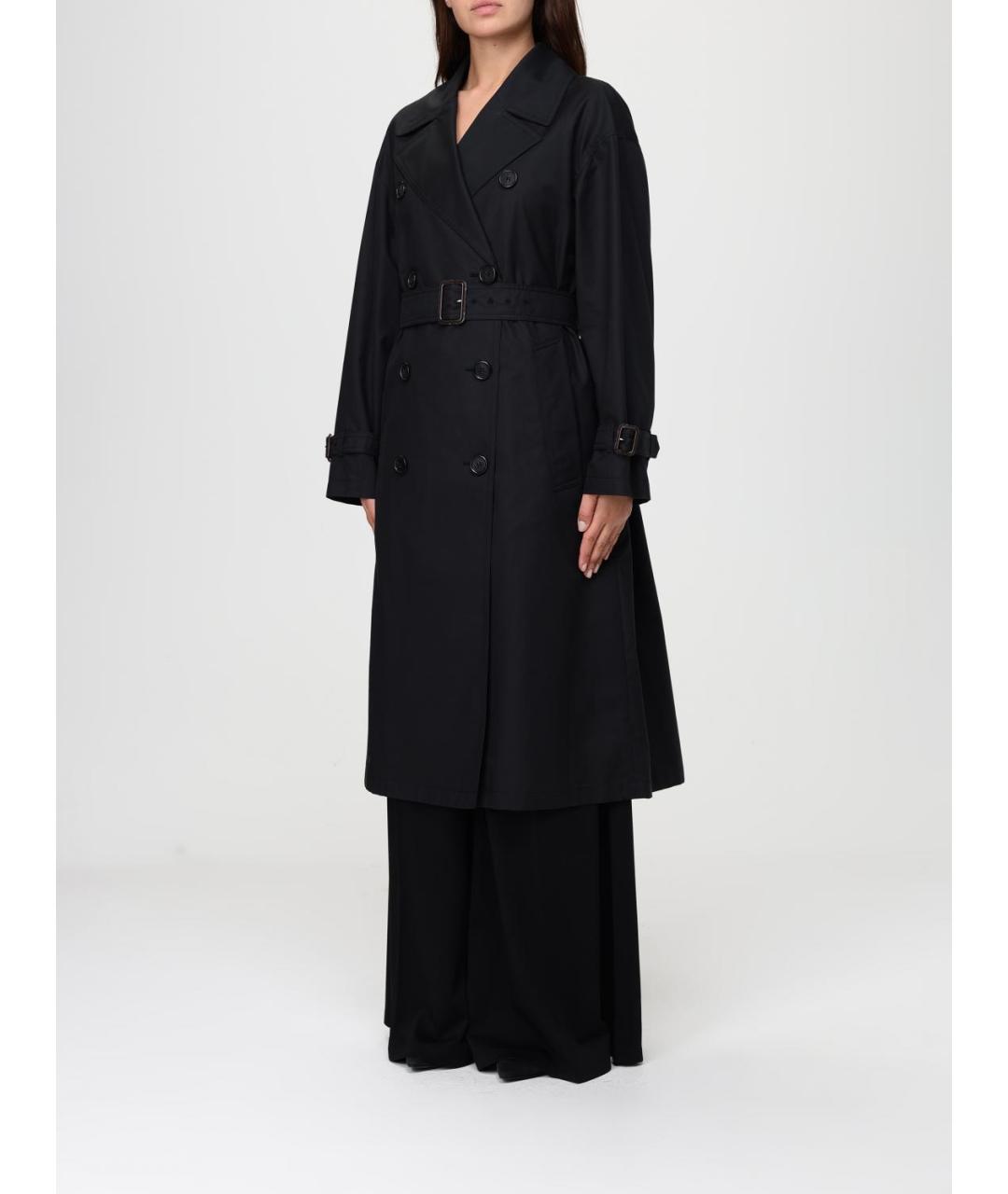 MAX MARA Черный хлопковый тренч/плащ, фото 3