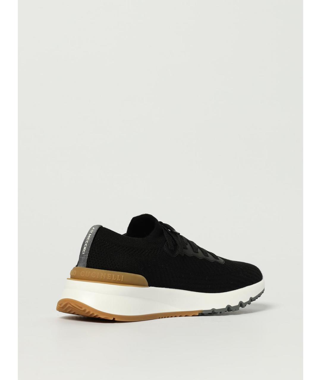 BRUNELLO CUCINELLI Черные текстильные низкие кроссовки / кеды, фото 3