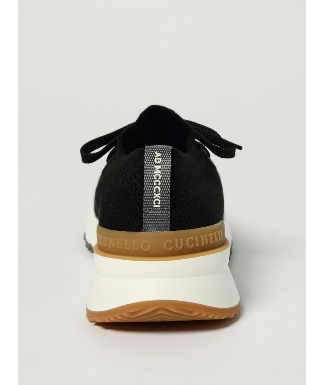 BRUNELLO CUCINELLI Черные текстильные низкие кроссовки / кеды, фото 4