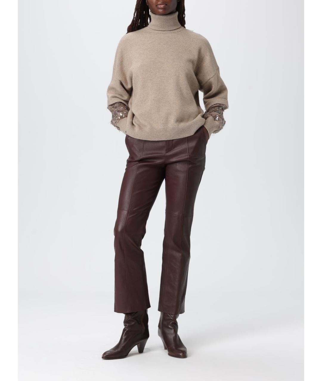 BRUNELLO CUCINELLI Бежевый кашемировый джемпер / свитер, фото 3