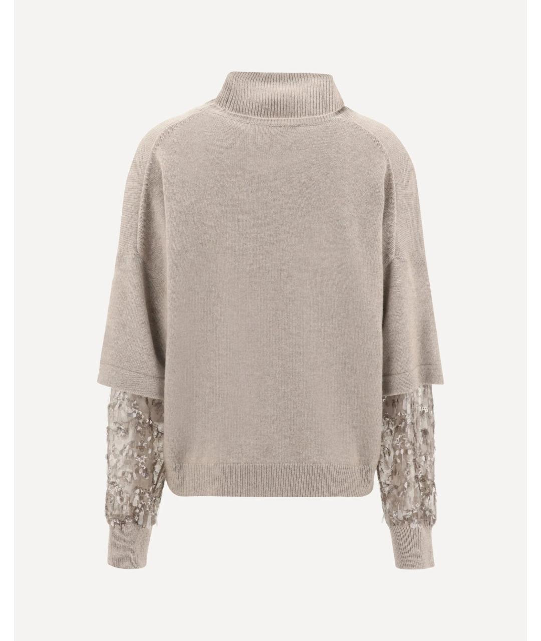 BRUNELLO CUCINELLI Бежевый кашемировый джемпер / свитер, фото 7