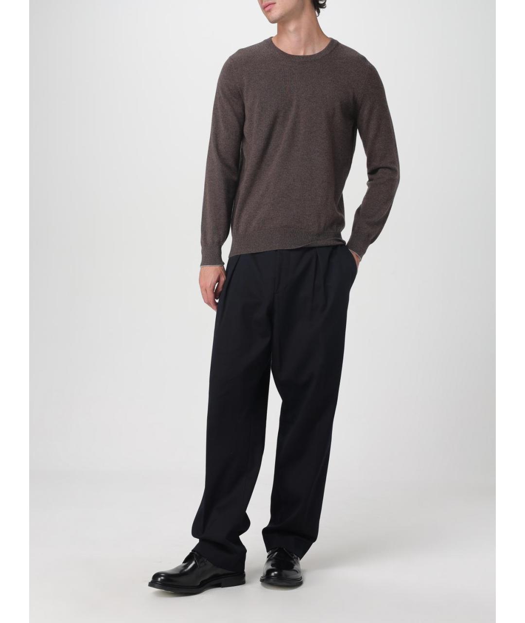 BRUNELLO CUCINELLI Коричневый кашемировый джемпер / свитер, фото 2