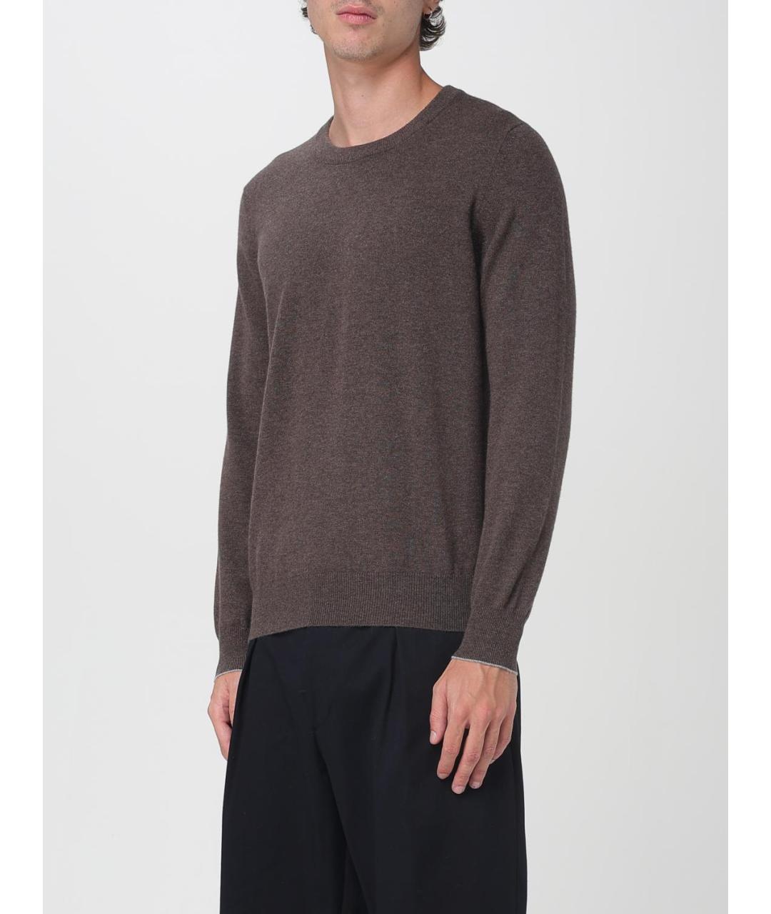 BRUNELLO CUCINELLI Коричневый кашемировый джемпер / свитер, фото 4