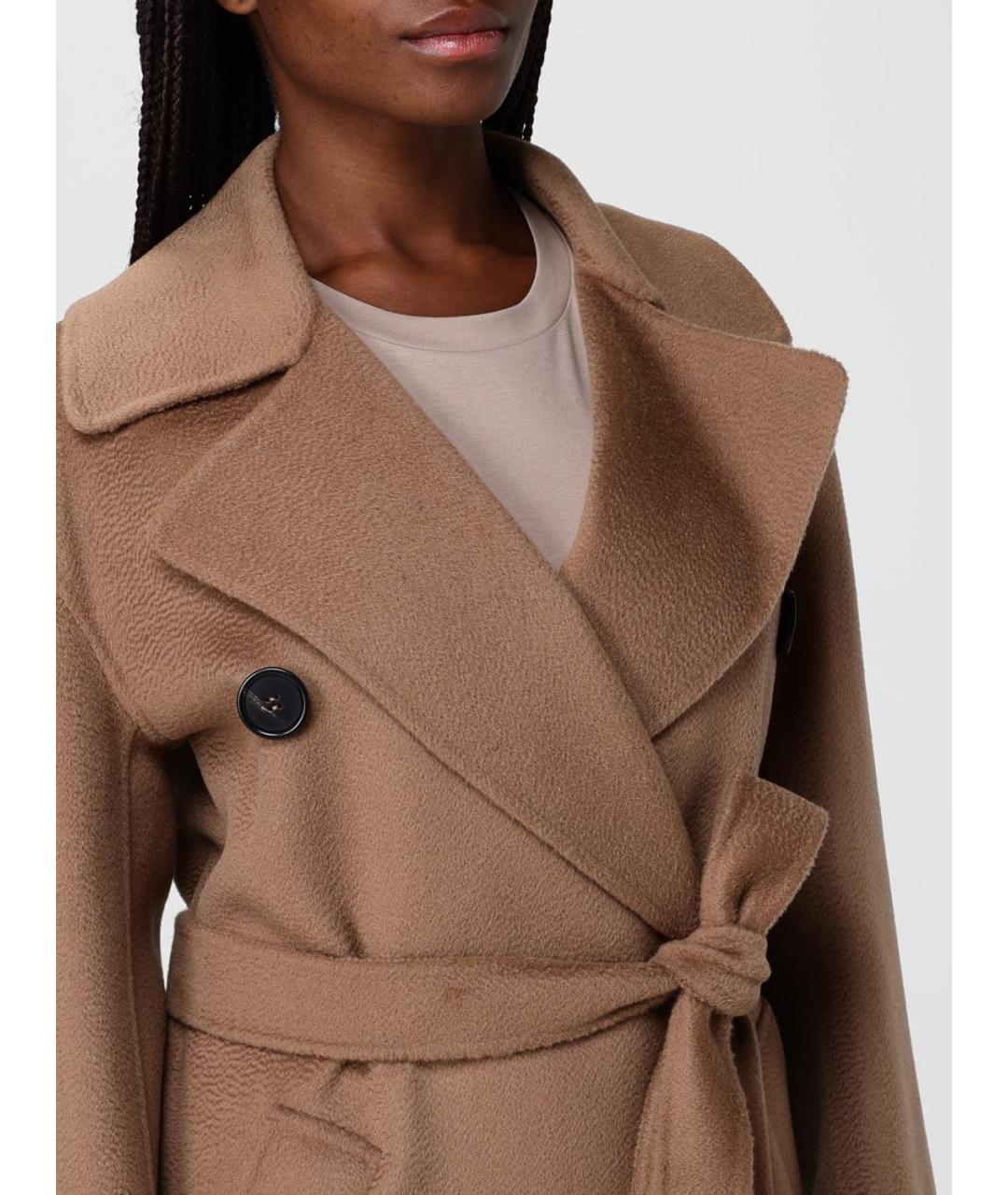 'S MAX MARA Коричневое шерстяное пальто, фото 5