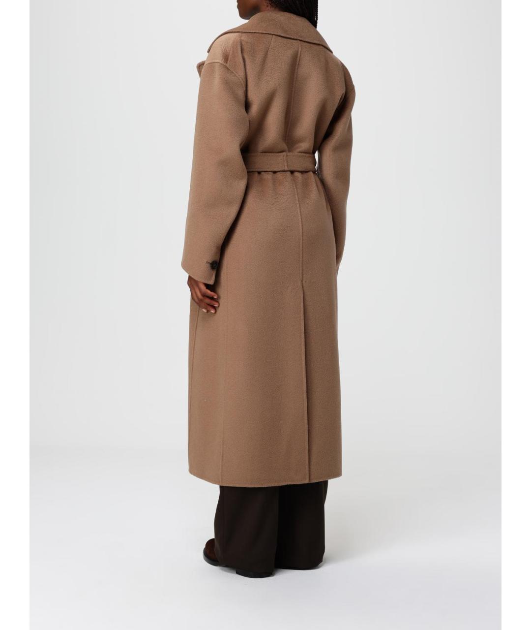 'S MAX MARA Коричневое шерстяное пальто, фото 3