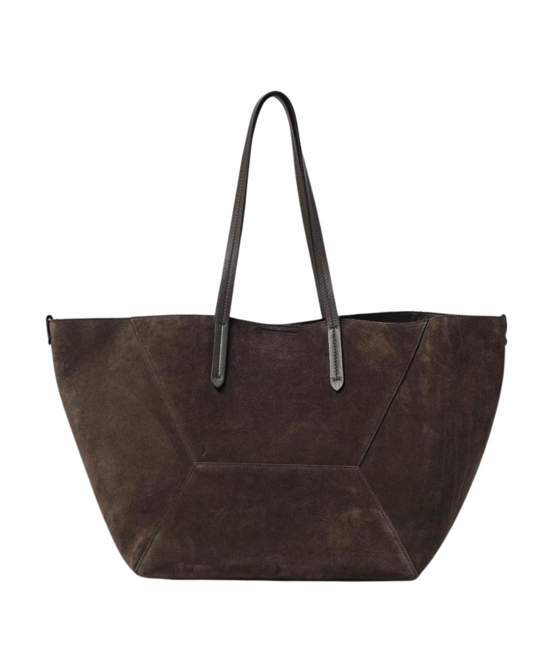 BRUNELLO CUCINELLI Коричневая кожаная сумка тоут, фото 1