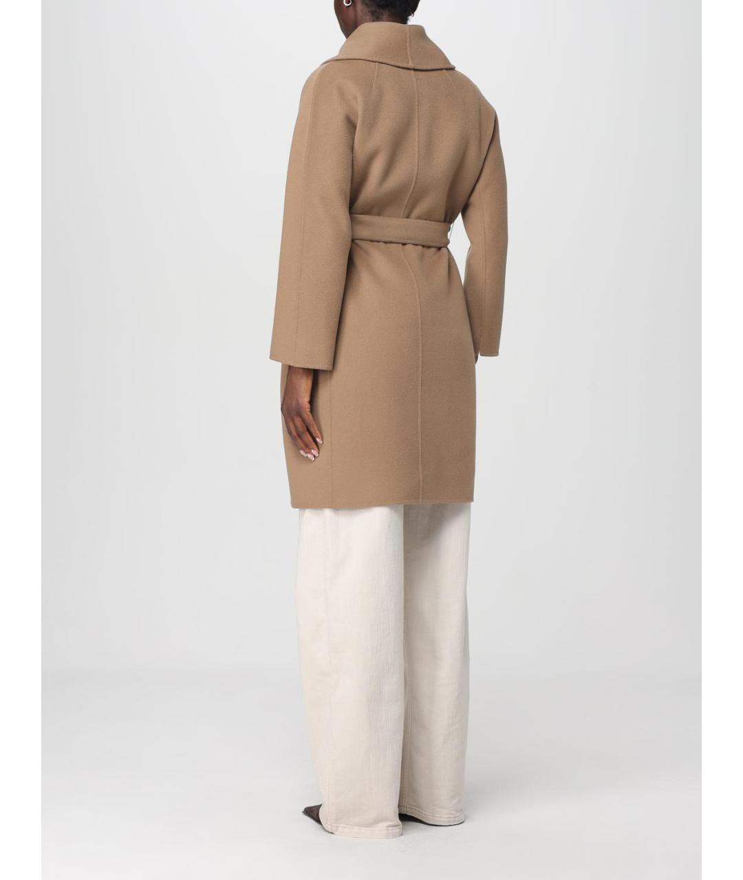 'S MAX MARA Бежевое шерстяное пальто, фото 4