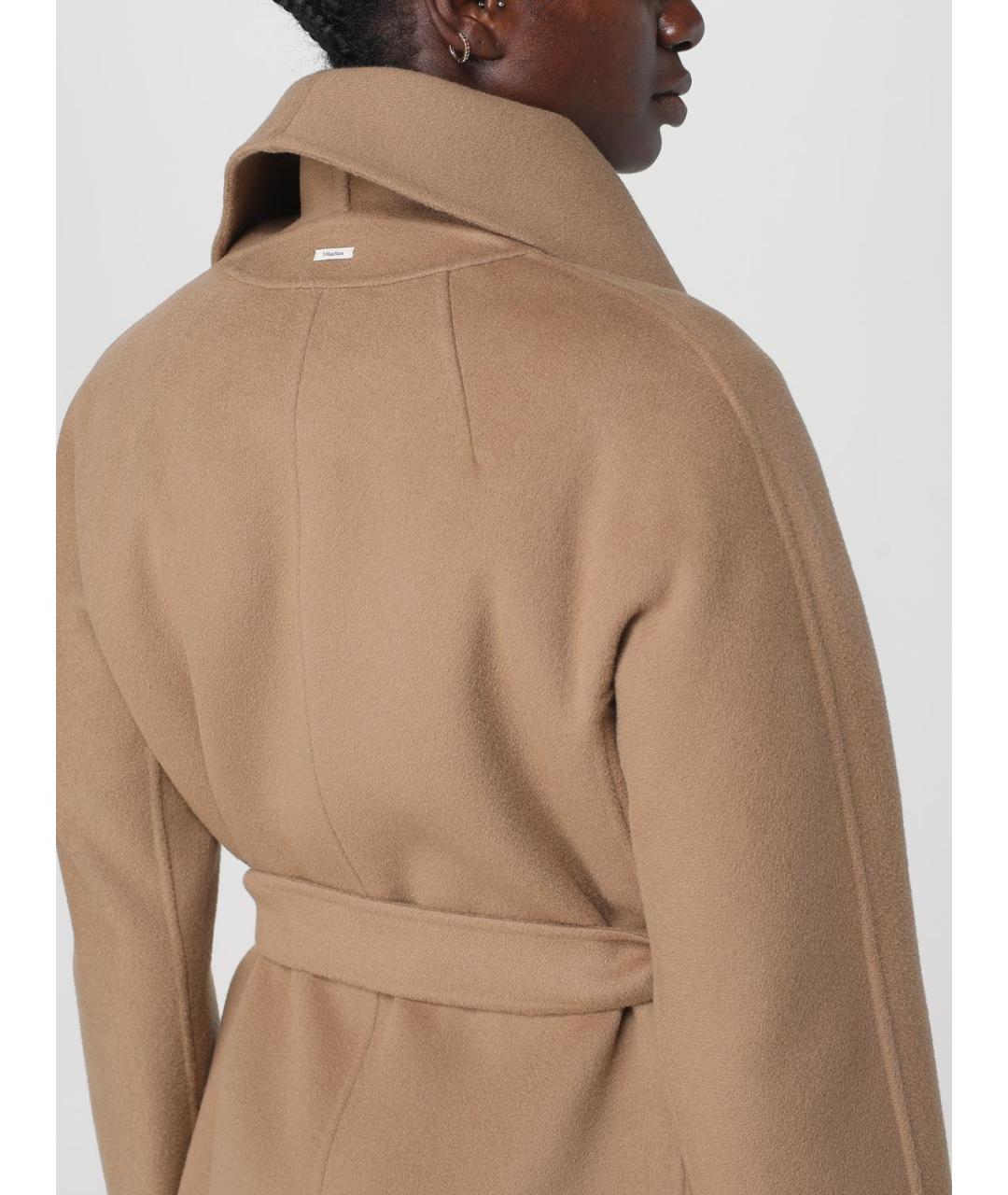 'S MAX MARA Бежевое шерстяное пальто, фото 6