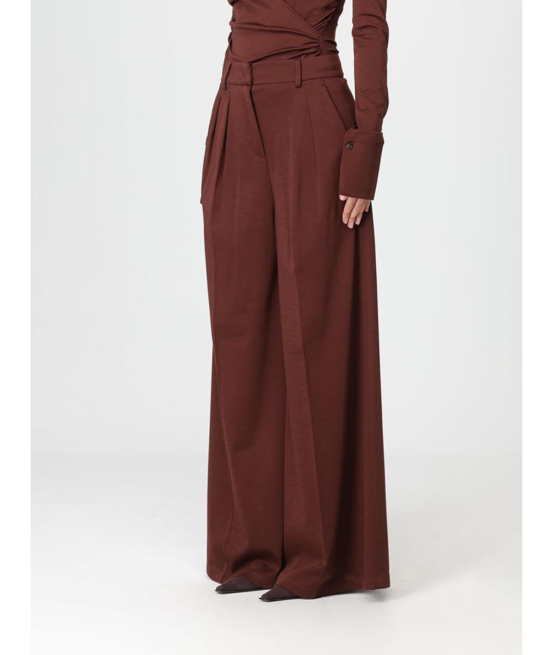 MAX MARA Коричневые брюки широкие, фото 4