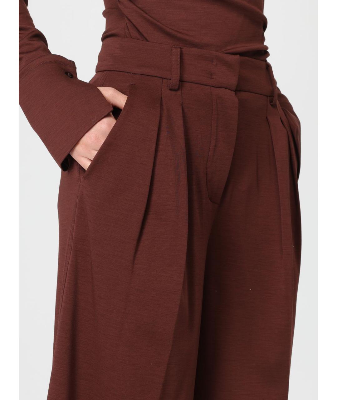 MAX MARA Коричневые брюки широкие, фото 5