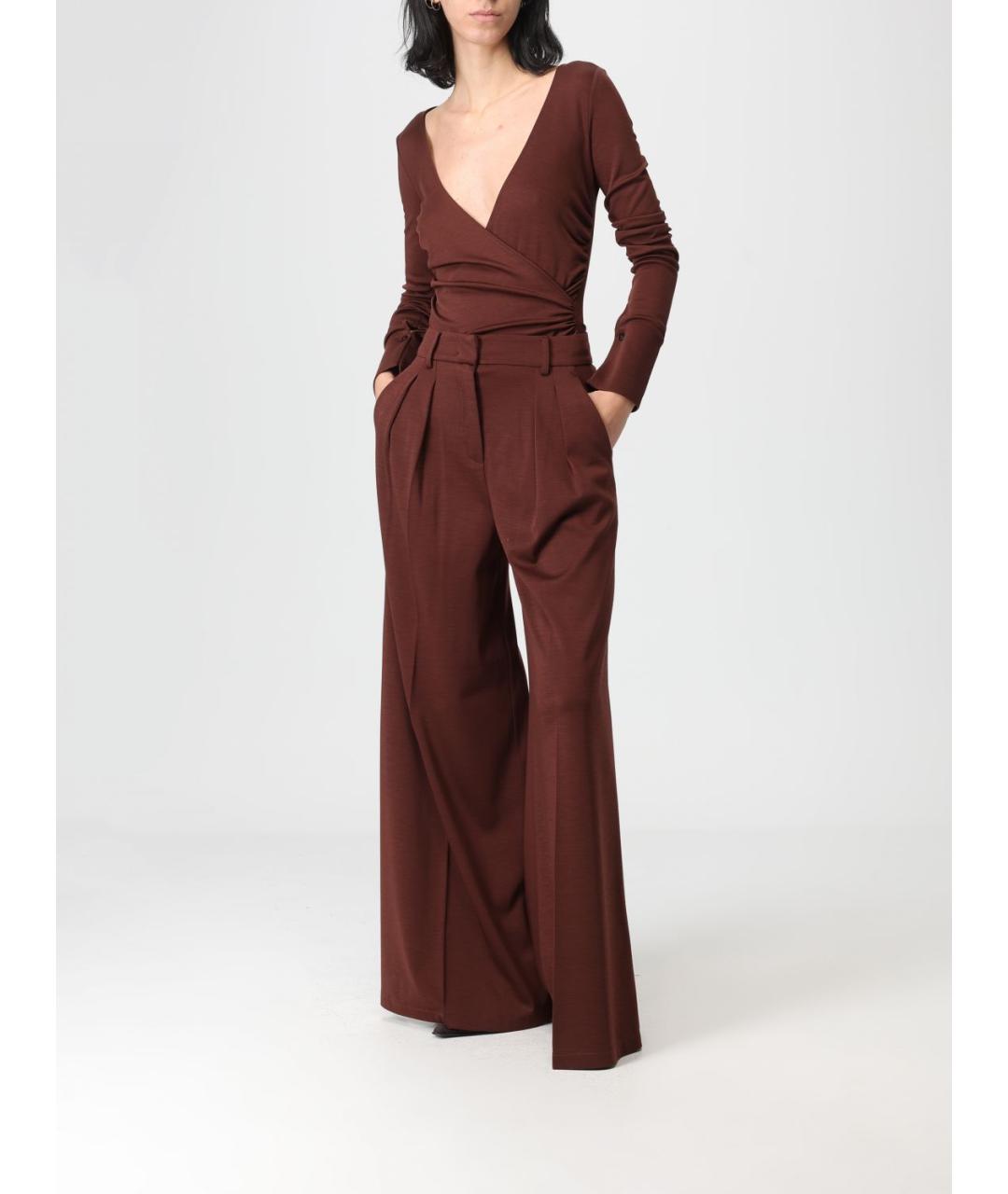 MAX MARA Коричневые брюки широкие, фото 2