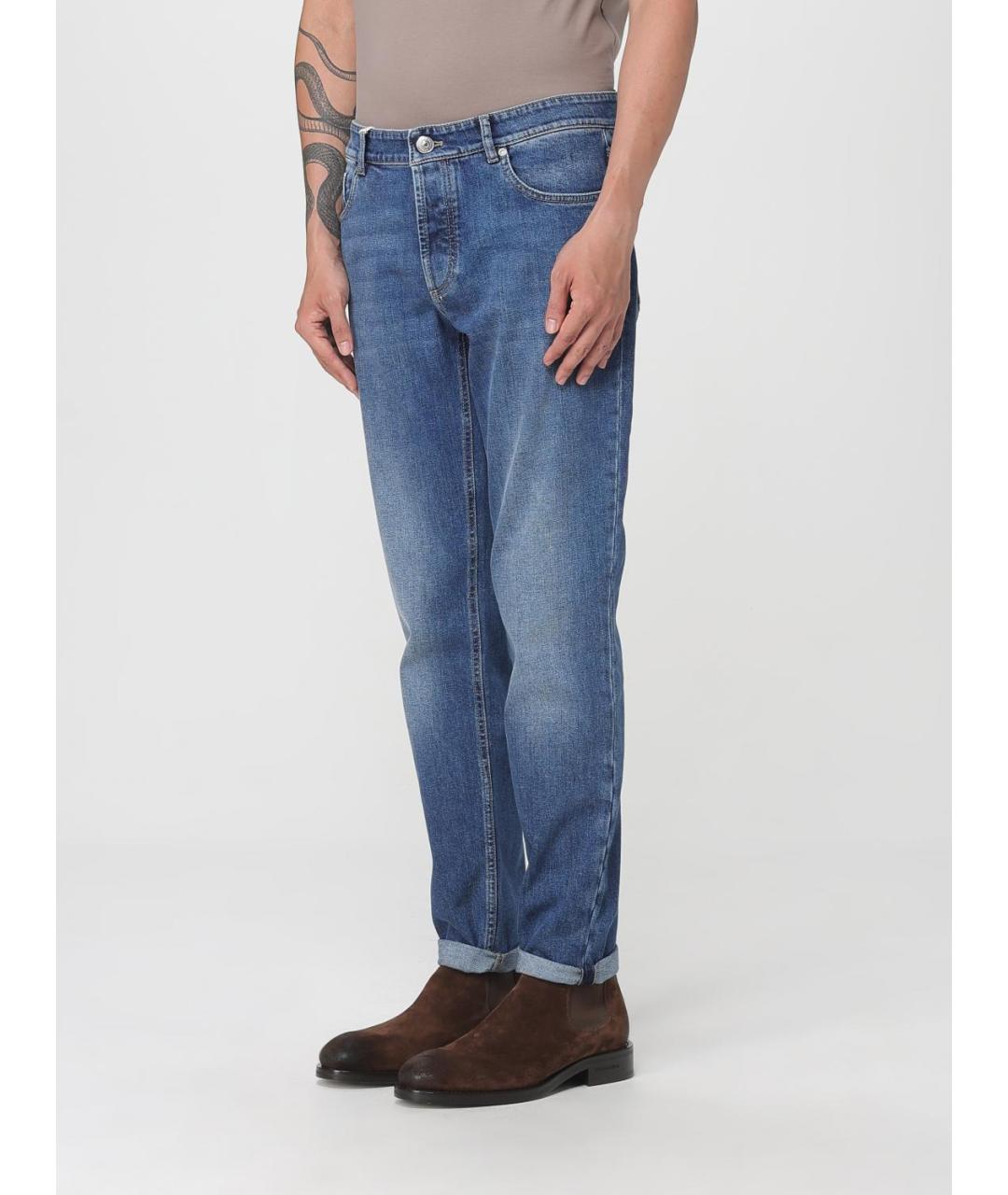 BRUNELLO CUCINELLI Синие хлопковые джинсы скинни, фото 4